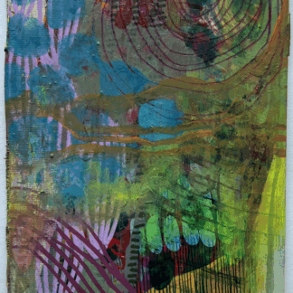 colorful mixed media artwork on a vintage book cover titled Mid Night Dreams