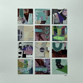 9 2x2 collage tiles mounted on an 11x17 paper titled California Joy